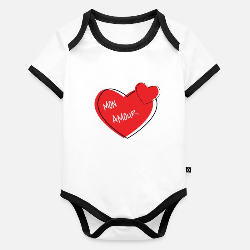 Mon amour Body Bébé bio contrasté manches courtes