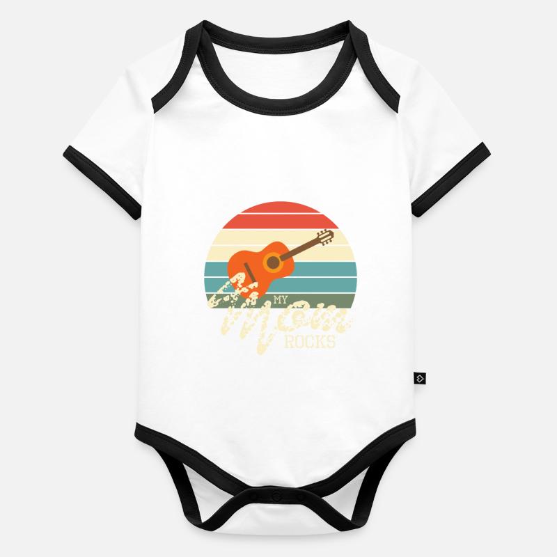 Guitar Design - My Mom Rocks Baby Bio-Kurzarm-Kontrastbody