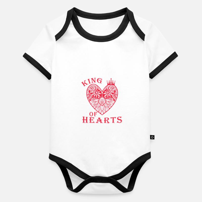 König der Herzen Baby Bio-Kurzarm-Kontrastbody