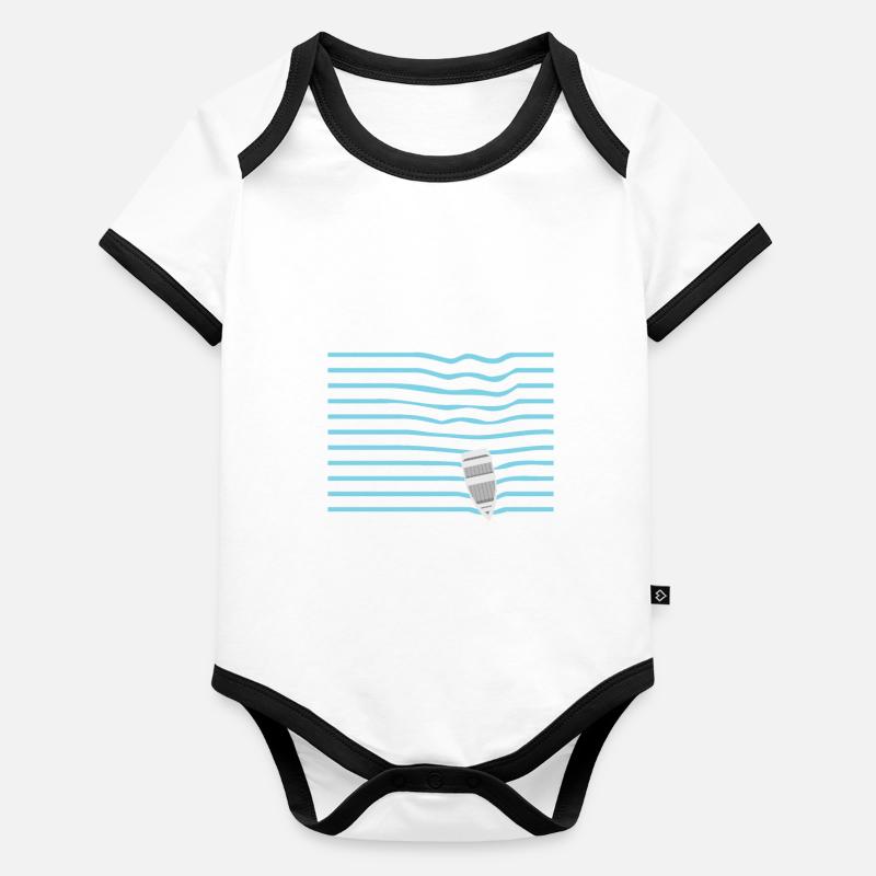 Bateau sur les vagues Body Bébé bio contrasté manches courtes