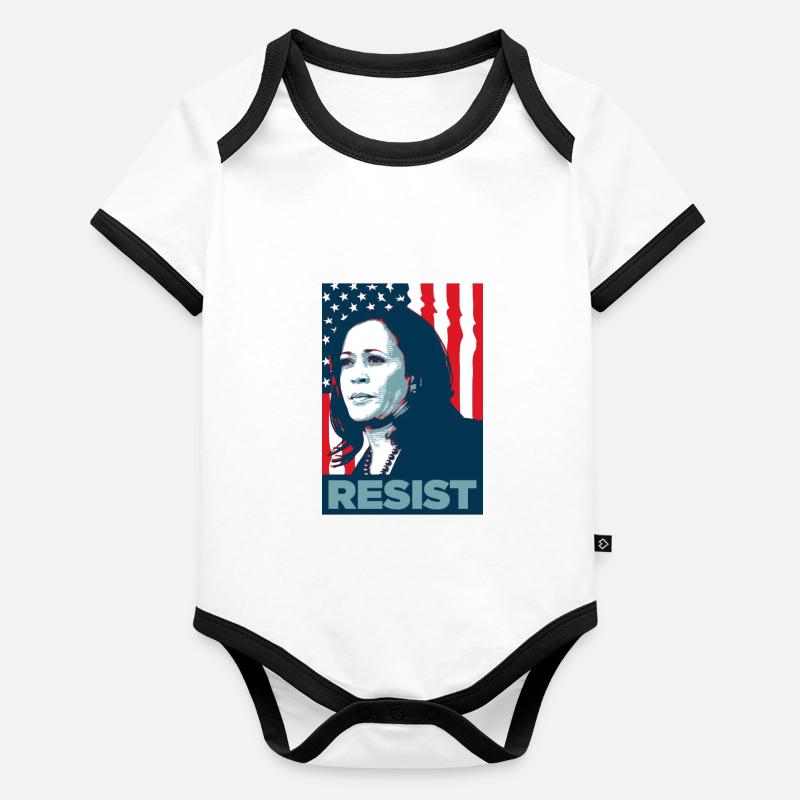 Kamala Harris résiste Body Bébé bio contrasté manches courtes