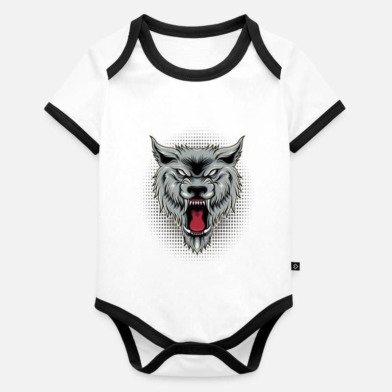 Wild wolf | Wolf pack Organic Baby Contrasting Bodysuit