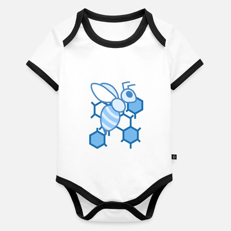 abeille Body Bébé bio contrasté manches courtes