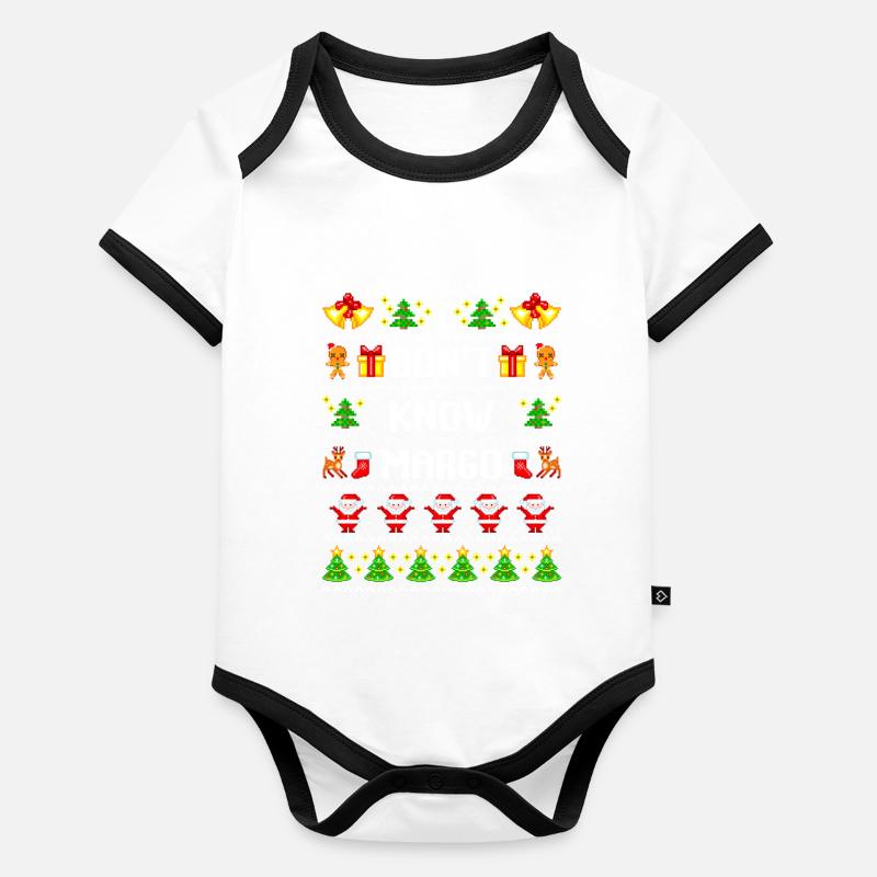 Weihnachts Margo hässlicher Pullover Baby Bio-Kurzarm-Kontrastbody