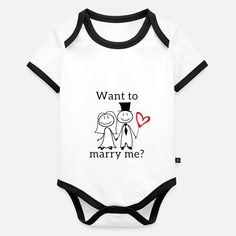proposition de mariage Body Bébé bio contrasté manches courtes