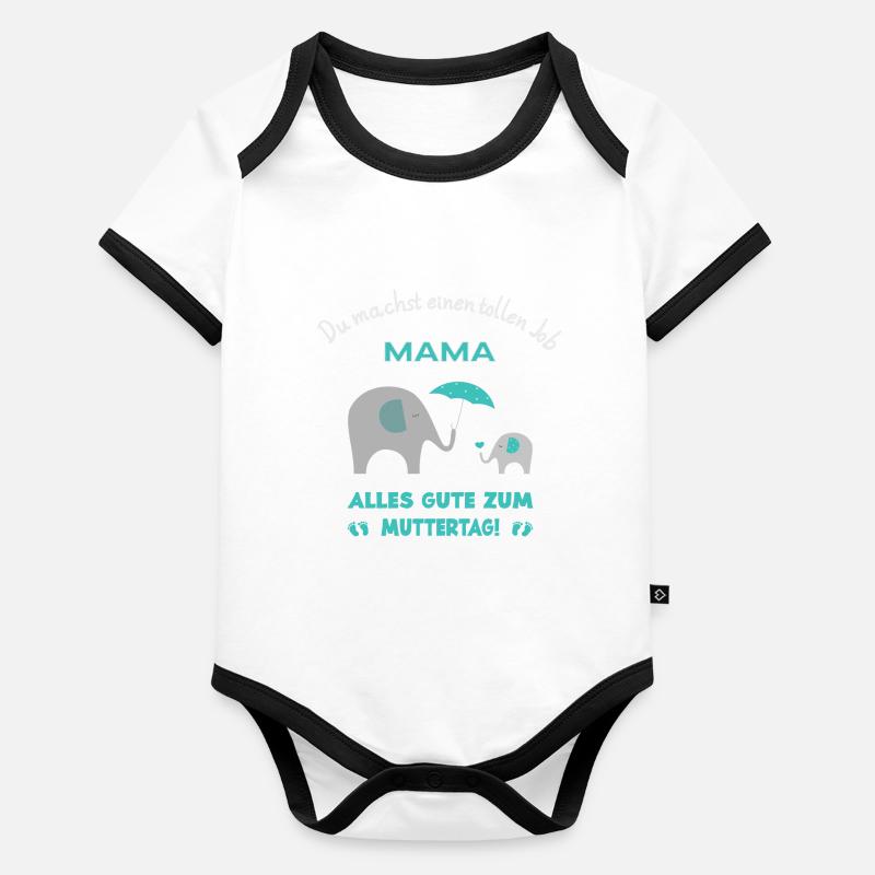 Muttertag Baby Bio-Kurzarm-Kontrastbody