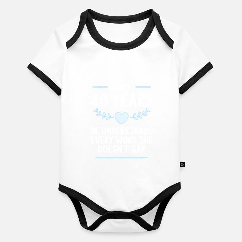 40 ans de mariage 40 ans Body Bébé bio contrasté manches courtes