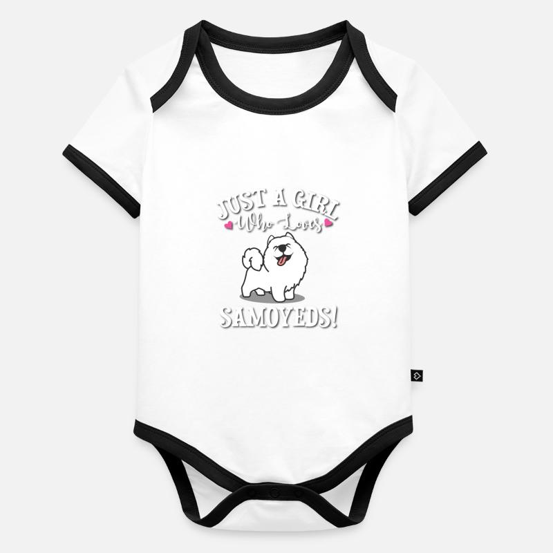 Samoyède Body Bébé bio contrasté manches courtes