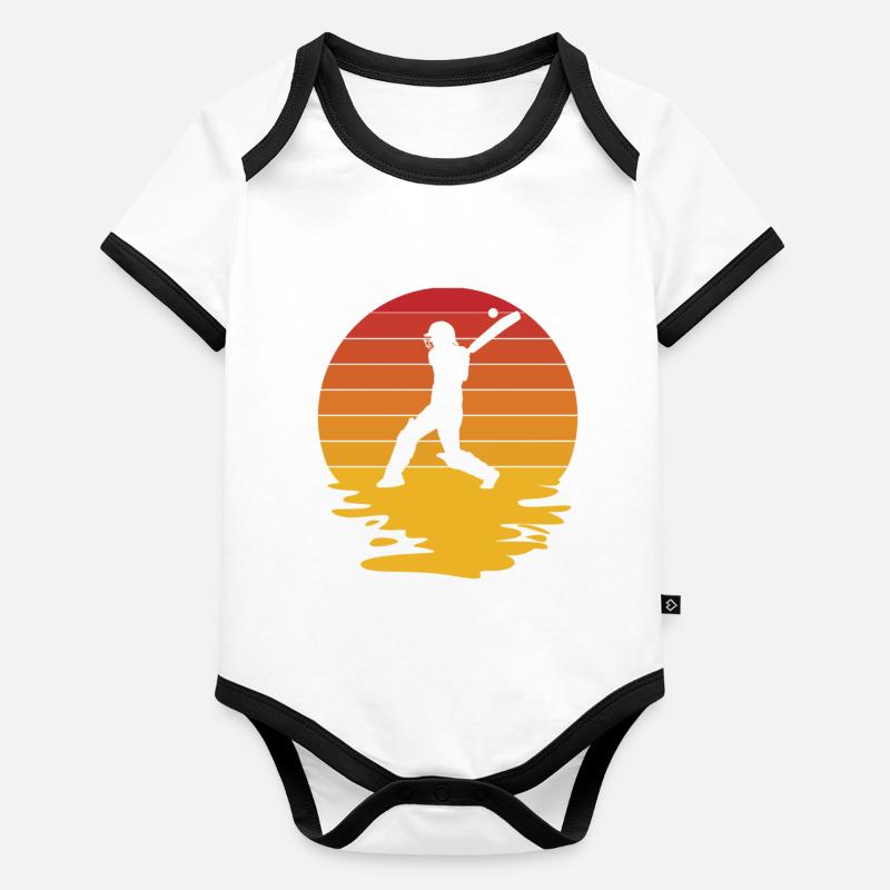 Cricketer CricketEr Cricket Match Cadeau Body Bébé bio contrasté manches courtes