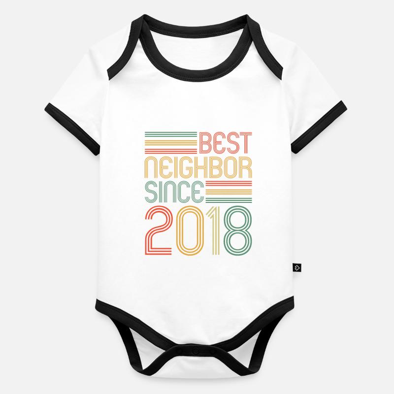 Best neighbor since 2018 Nachbarn Nachbar Baby Bio-Kurzarm-Kontrastbody