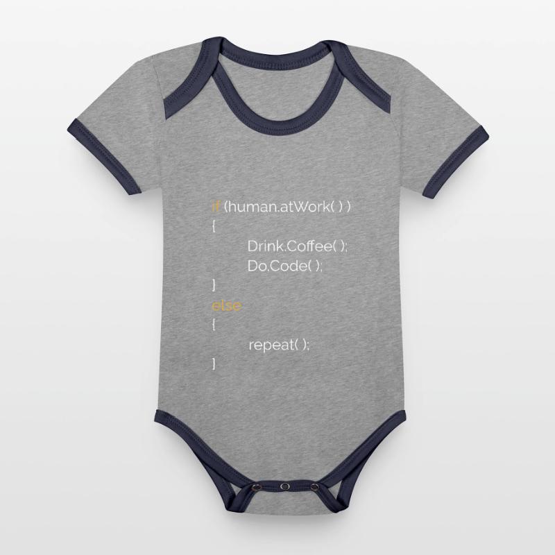 Programmierer Informatiker Kaffee Geschenk C# Java Baby Bio-Kurzarm-Kontrastbody