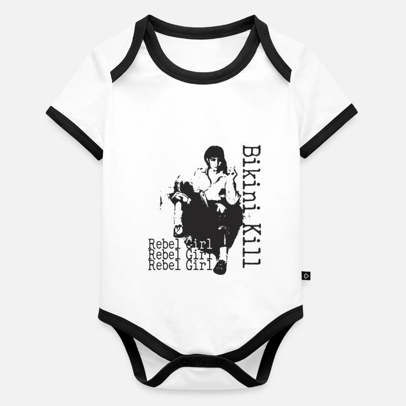 Rebelle de la mode Body Bébé bio contrasté manches courtes