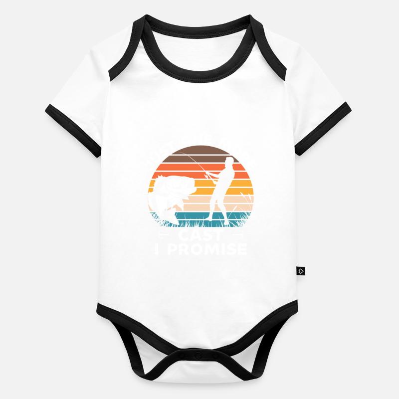 Juste un casting de plus je promets drôle de pêche à l’achigan Body Bébé bio contrasté manches courtes
