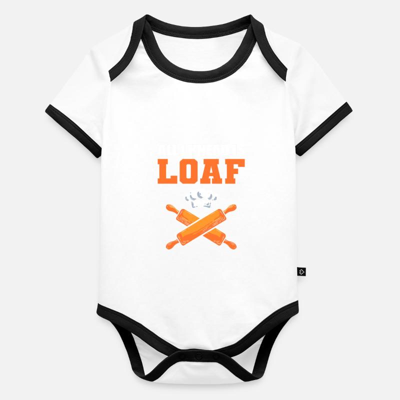 All I Knead Is Loaf Bread Making Bread Baking Baby Bio-Kurzarm-Kontrastbody