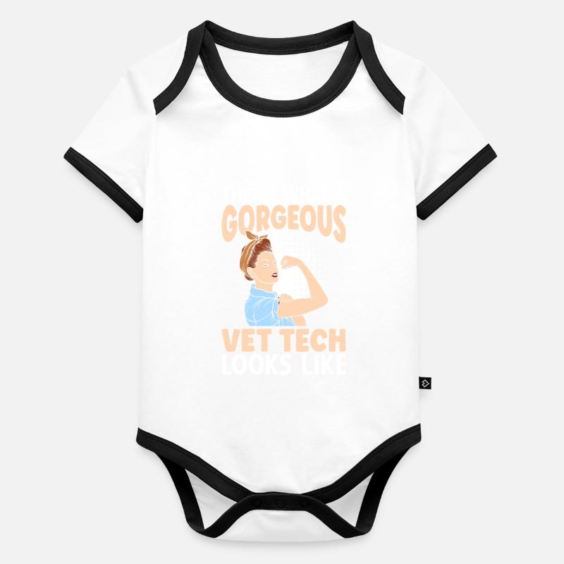 This Is What A Gorgeous Vet Tech Looks Baby Bio-Kurzarm-Kontrastbody