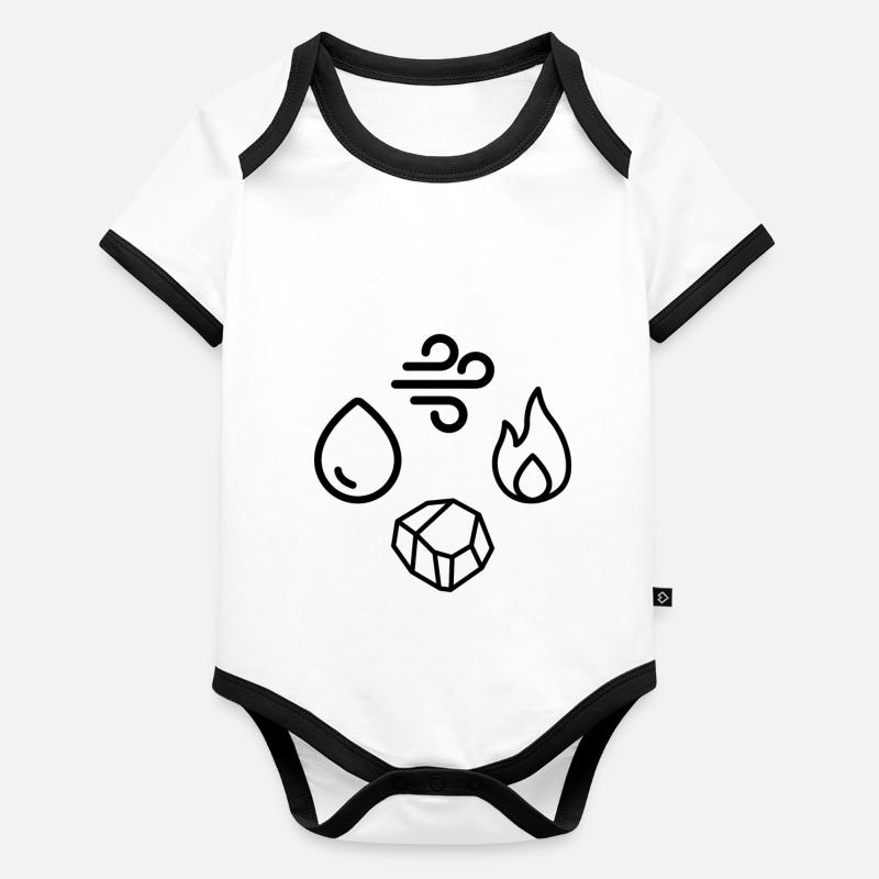 Élément 2 noir Body Bébé bio contrasté manches courtes