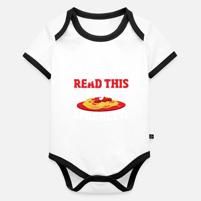 If You Can Read This Bring Me Spaghetti Baby Bio-Kurzarm-Kontrastbody