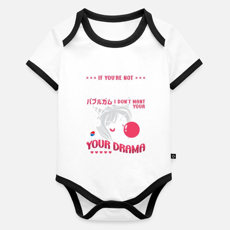 Design pop coréen pour un fan de mode K-Pop Body Bébé bio contrasté manches courtes