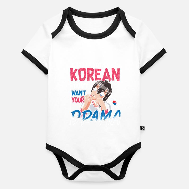 Design pop coréen pour un fan de mode K-Pop Body Bébé bio contrasté manches courtes