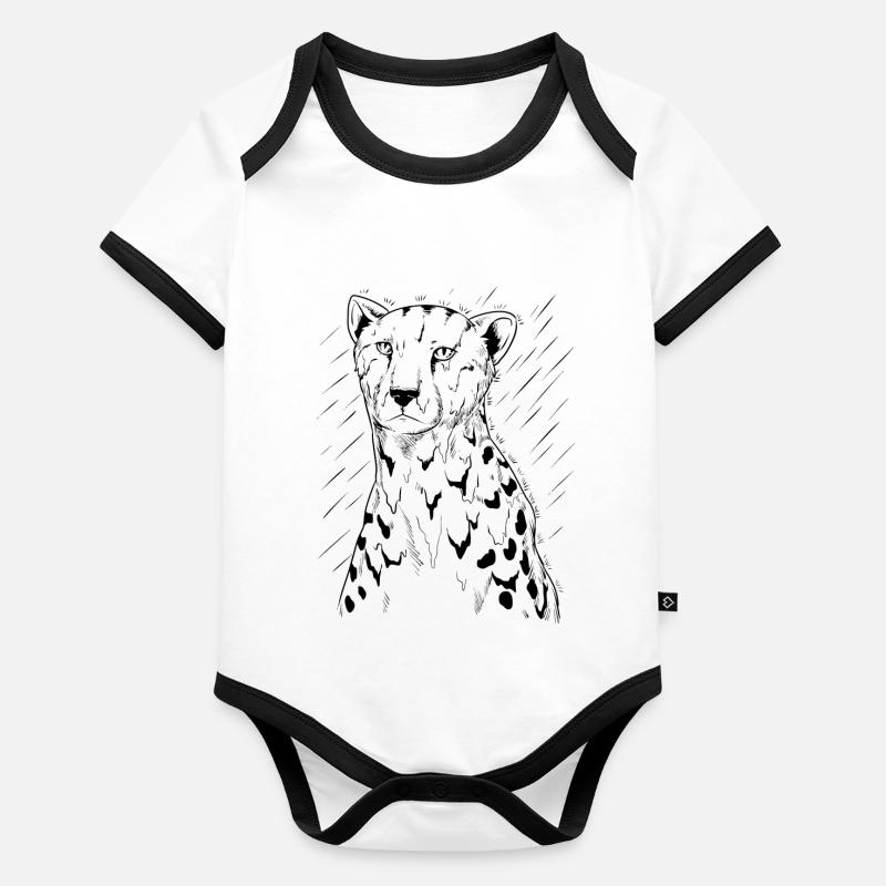 | guépard | prédateur | en cours d’exécution Afrique Body Bébé bio contrasté manches courtes