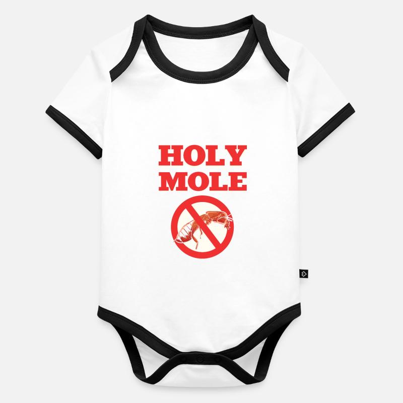Holy Moles Pest Control Extermination Body Bébé bio contrasté manches courtes