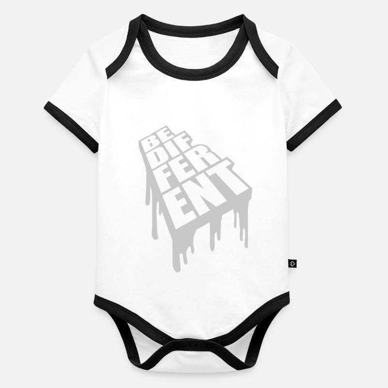 Be different Logo Design Organic Baby Contrasting Bodysuit