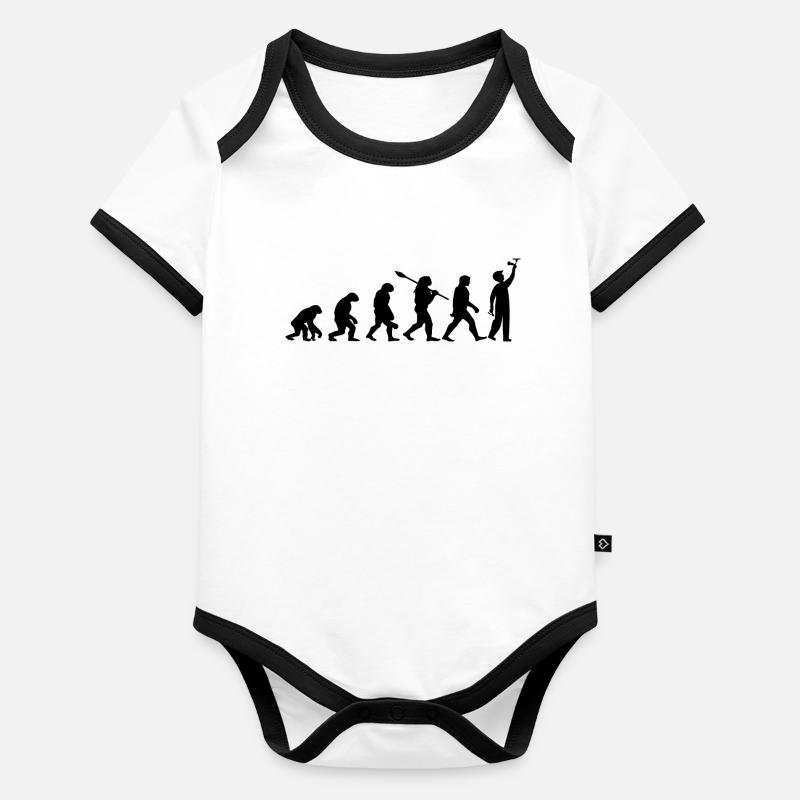 Handwerker der einzig echte - DIY Baby Bio-Kurzarm-Kontrastbody