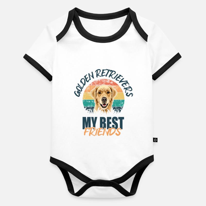 Golden Retrievers Organic Baby Contrasting Bodysuit