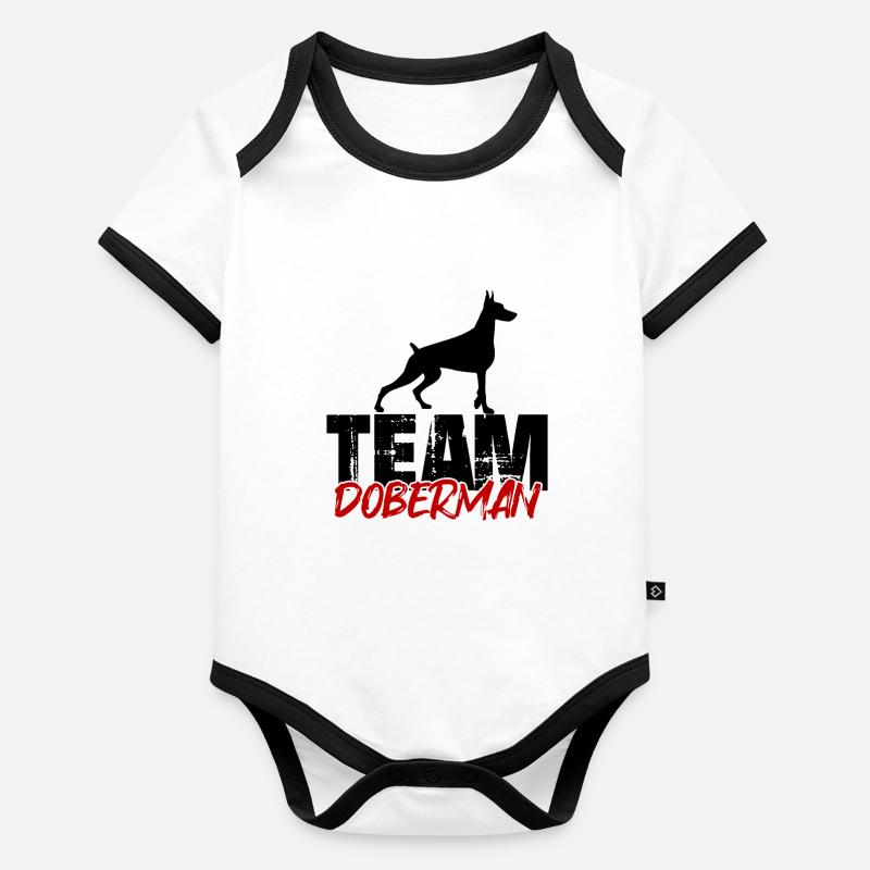 Équipe Dobermann Body Bébé bio contrasté manches courtes
