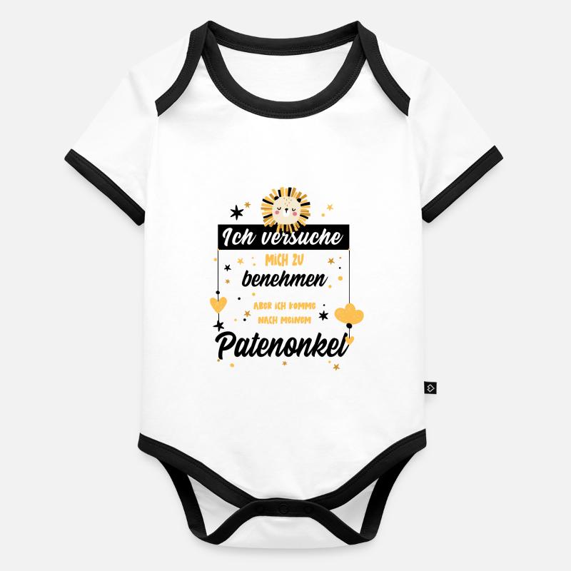 Patenonkel Nichte Neffe Geschenkidee - Baby Bio-Kurzarm-Kontrastbody - undefined