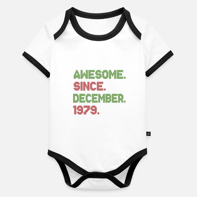 Awesome Since December Christmas Ave 1979 Baby Bio-Kurzarm-Kontrastbody