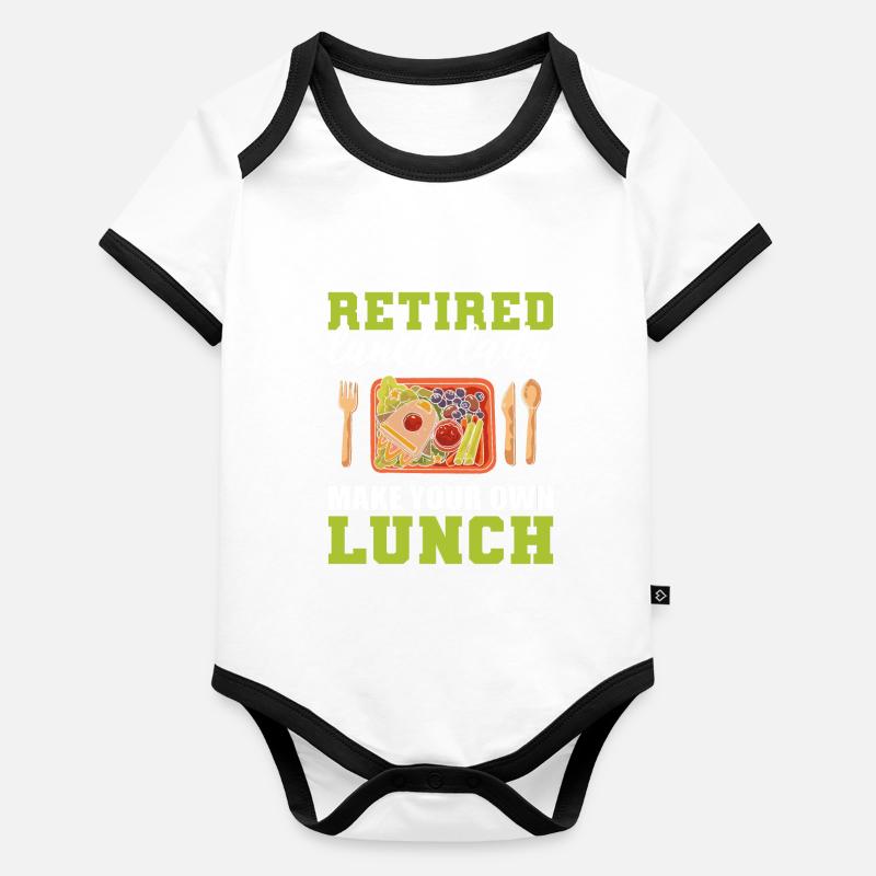Retired Lunch Lady Make Your Own Lunch Cafeteria Organic Baby Contrasting Bodysuit