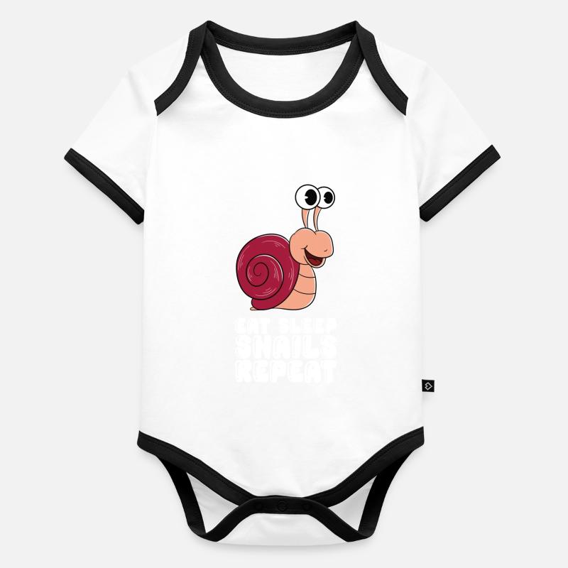 Manger des escargots de sommeil Répéter Body Bébé bio contrasté manches courtes