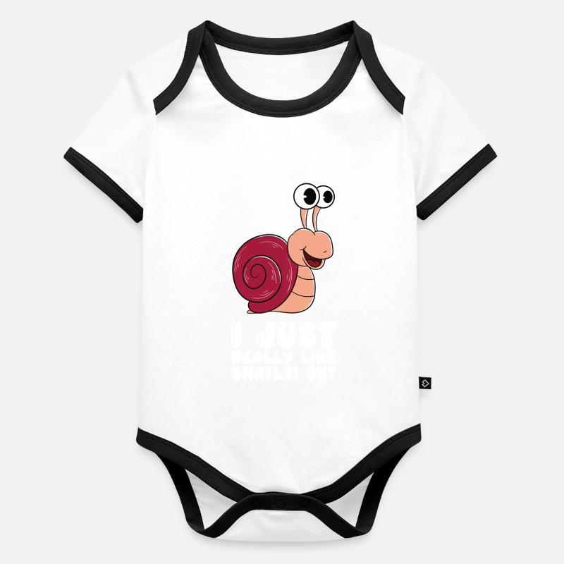 I just like snails very much Organic Baby Contrasting Bodysuit