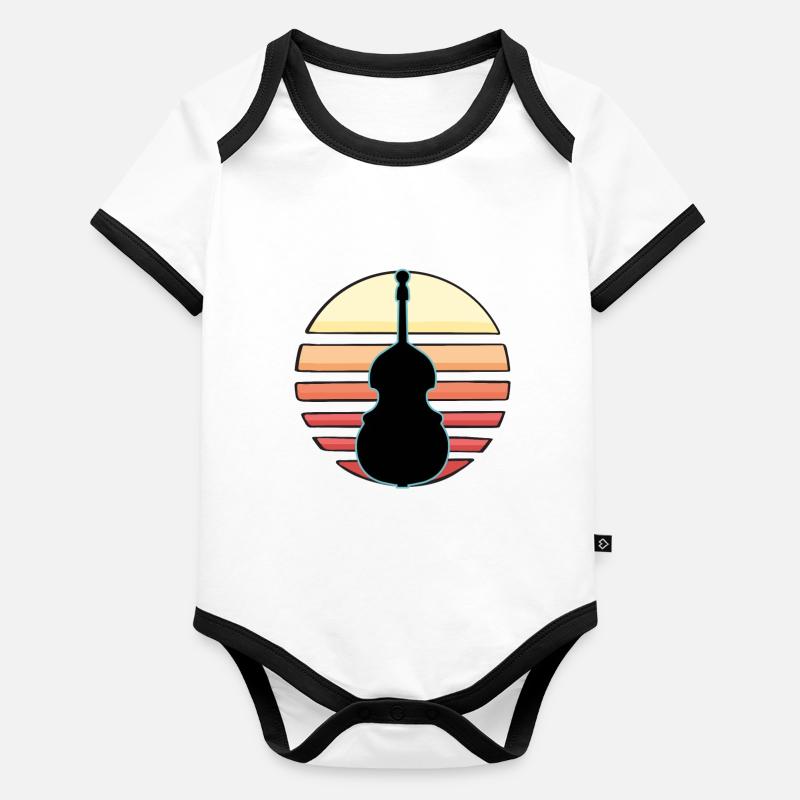 Contrebasse Body Bébé bio contrasté manches courtes