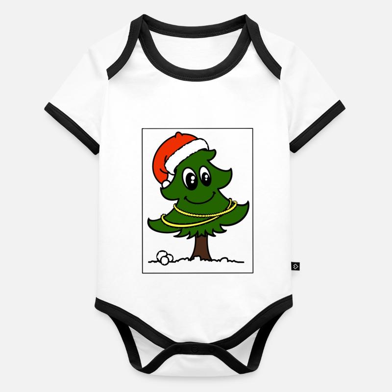 Christmas tree Organic Baby Contrasting Bodysuit