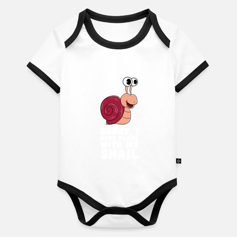 I have plans with my snail Organic Baby Contrasting Bodysuit