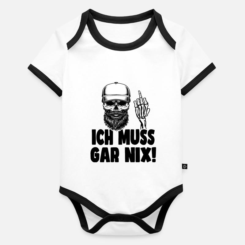 Ich muss gar nix! Baby Bio-Kurzarm-Kontrastbody