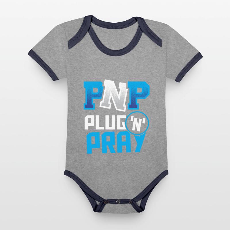 PnP = Plug'n'Pray Programming Programmer Coding Baby Bio-Kurzarm-Kontrastbody