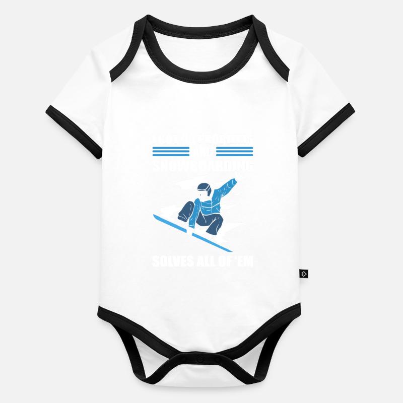 I Got 99 Problems and Snowboarding Solves All Of Organic Baby Contrasting Bodysuit