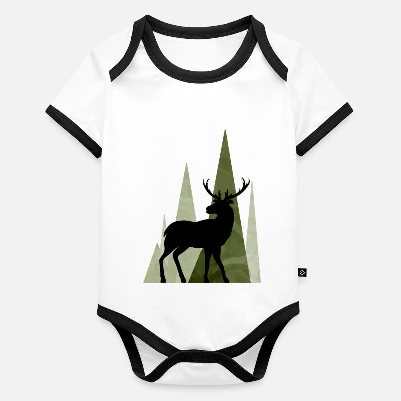 Deer Organic Baby Contrasting Bodysuit