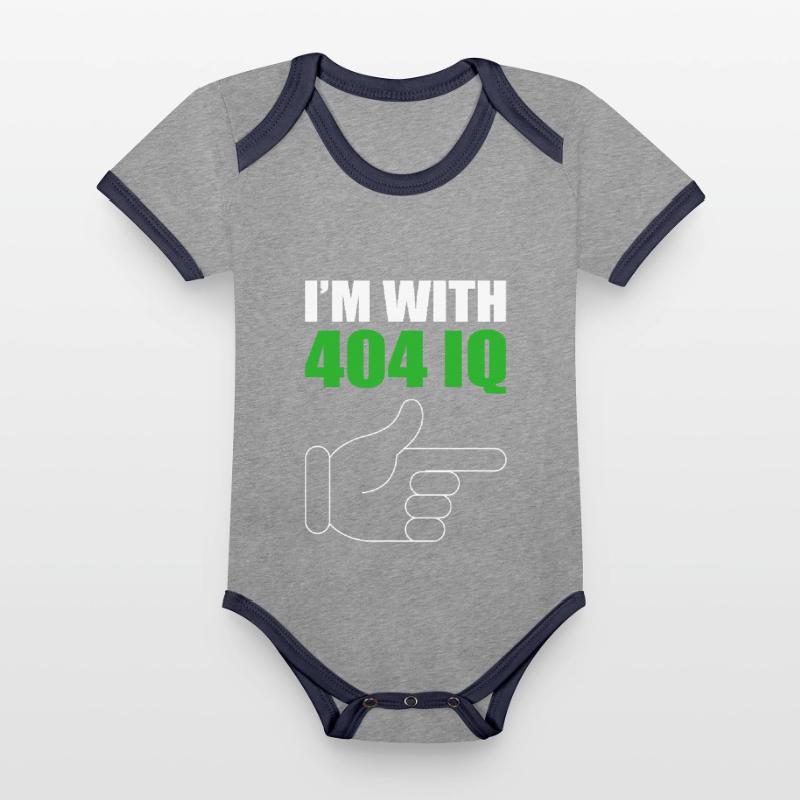 I'm with Stupid 404 Error Programmer Coding Baby Bio-Kurzarm-Kontrastbody