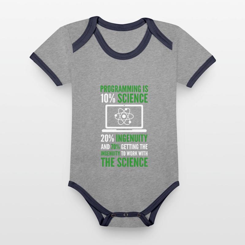 Programming is Science Computer Developer Coding Baby Bio-Kurzarm-Kontrastbody