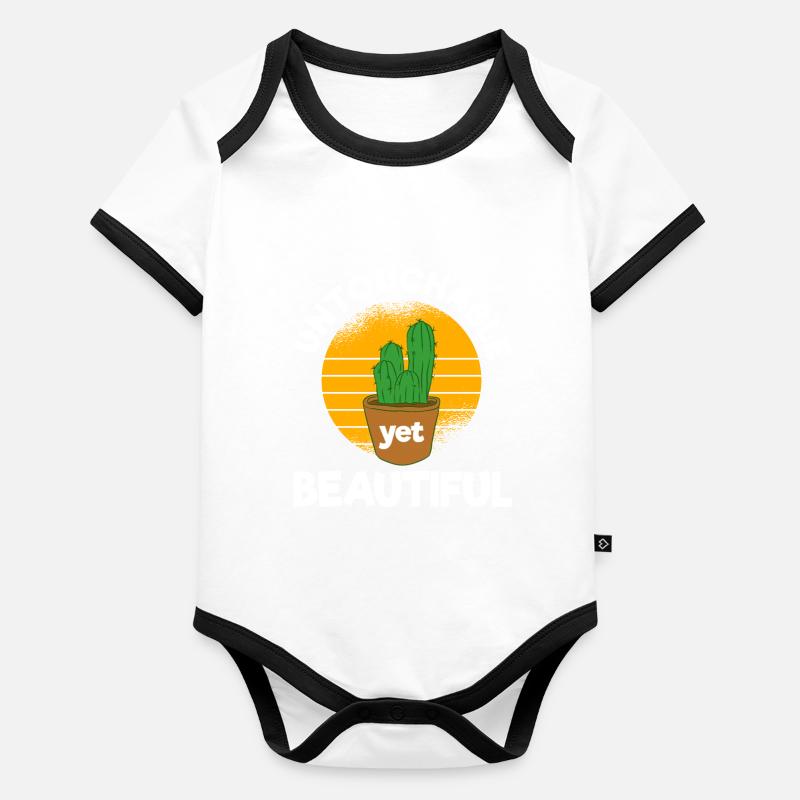 Cactus intouchable mais beau Body Bébé bio contrasté manches courtes