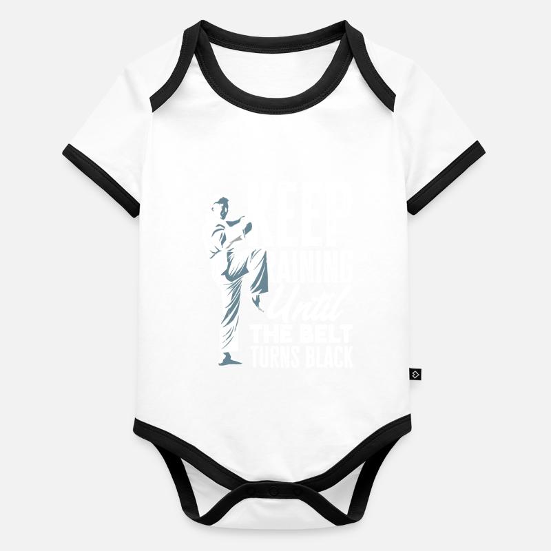 Keep Training Until The Belt Turns Black Organic Baby Contrasting Bodysuit