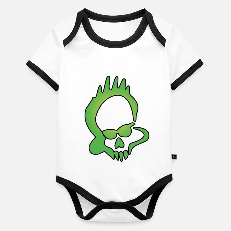 manslayergreenlogo Baby Bio-Kurzarm-Kontrastbody