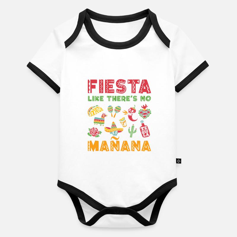Funny Cinco De Mayo Design Organic Baby Contrasting Bodysuit