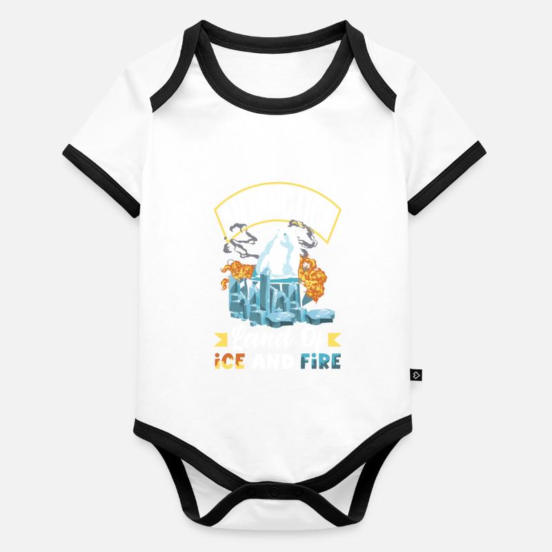 Expédition Antarctique terre de feu et de glace Body Bébé bio contrasté manches courtes