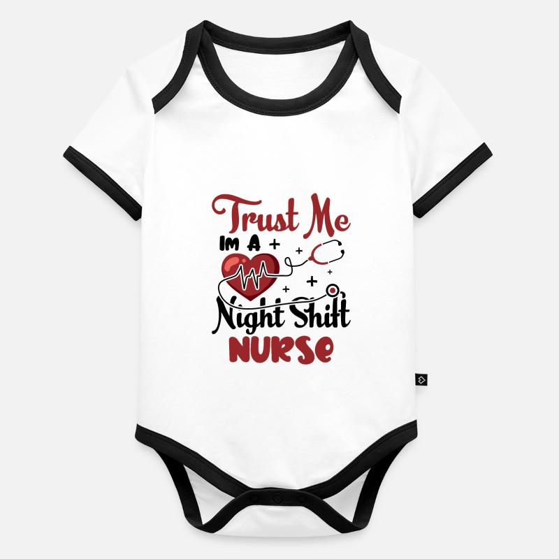 Trust me im a Night Shift Nurse Baby Bio-Kurzarm-Kontrastbody