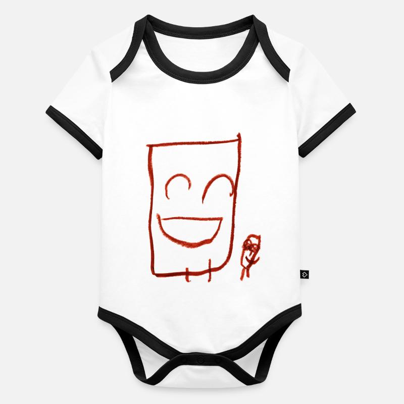 Happy gars (transparent) Body Bébé bio contrasté manches courtes